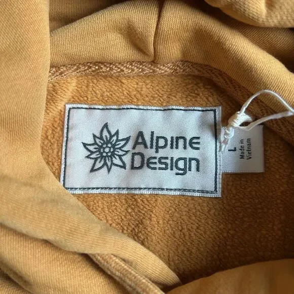 NWT Alpine Design Hoodie Men’s L Burnt Orange Pullover Fleece Lined Sweatshirt - Picture 3 of 6